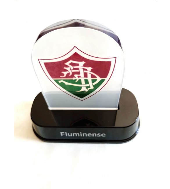 Luminária de mesa com brasão do Fluminense